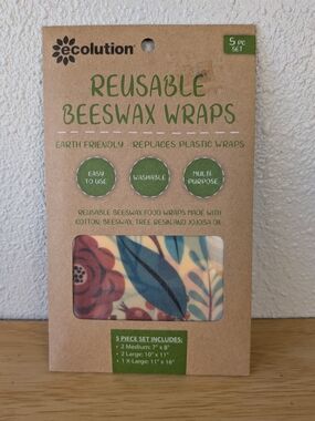 Ecolution Reusable Beeswax Wraps 5 pc Set